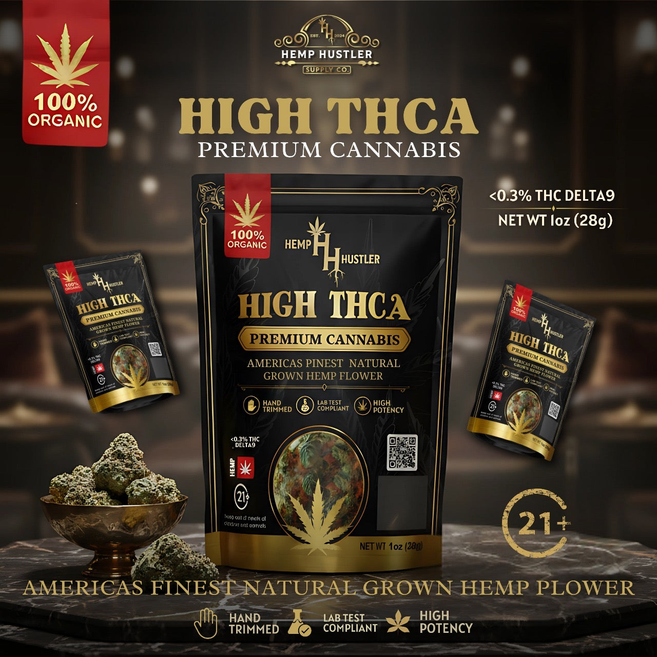 HIGH THCA HERB STRAIGHT FROM THE RESERVE. FINE, FRESH, FLOWER.slider_item_EnwmpJ